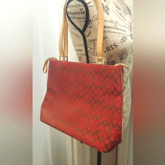 Leather Trim Monogram Hobo Red Bag🌴 - Picture 5 of 9